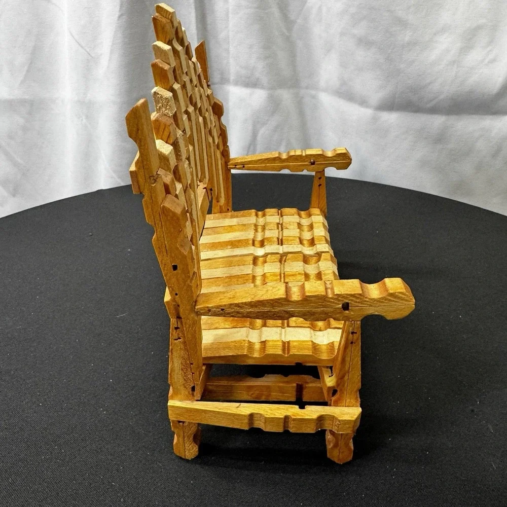 Handmade Doll Bench Made From Wooden‎ Clothes Pins, Unique Piece, 6.5